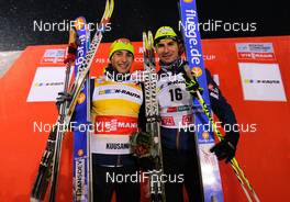 01.12.2012, Kuusamo, Finland (FIN): (l-r) Jason Lamy Chappuis (FRA), Salomon, Swix, One Way and Sebastian Lacroix (FRA), Atomic, Salomon, One Way  - FIS world cup nordic combined, individual gundersen HS142/10km, Kuusamo (FIN). www.nordicfocus.com. © Laiho/NordicFocus. Every downloaded picture is fee-liable.