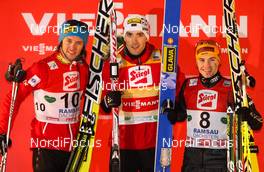 15.12.2012, Ramsau, Austria (AUT):  (l-r) Mikko Kokslien (NOR), Fischer, Swix, Rottefella, Magnus Moan (NOR), Madshus, Rottefella, Swix and Fabian Riessle (GER), Fischer, One Way, Rottefella, Adidas - FIS world cup nordic combined, individual gundersen HS98/10km, Ramsau (AUT). www.nordicfocus.com. © Laiho/NordicFocus. Every downloaded picture is fee-liable.