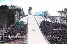04.01.2012, Innsbruck, Austria (AUT): crowded veneu of Bergisel - FIS world cup ski jumping, four hills tournament, individual HS130, Innsbruck (AUT). www.nordicfocus.com. © Felgenhauer/NordicFocus. Every downloaded picture is fee-liable.