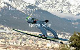 04.01.2012, Innsbruck, Austria (AUT): Jernej Damjan (SLO), Fischer - FIS world cup ski jumping, four hills tournament, individual HS130, Innsbruck (AUT). www.nordicfocus.com. © Felgenhauer/NordicFocus. Every downloaded picture is fee-liable.