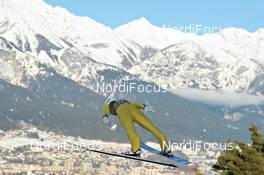 04.01.2012, Innsbruck, Austria (AUT): Stephan Hocke (GER), fluege.de - FIS world cup ski jumping, four hills tournament, individual HS130, Innsbruck (AUT). www.nordicfocus.com. © Felgenhauer/NordicFocus. Every downloaded picture is fee-liable.