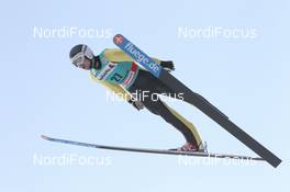 03.02.2012, Val di Fiemme, Italy (ITA): Andrea Morassi (ITA), fluege.de - FIS world cup ski jumping, qualification, Val di Fiemme (ITA). www.nordicfocus.com. © Manzoni/NordicFocus. Every downloaded picture is fee-liable.