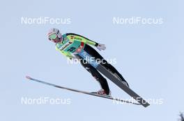 03.02.2012, Val di Fiemme, Italy (ITA): Maximilian Mechler (GER), fluege.de- FIS world cup ski jumping, qualification, Val di Fiemme (ITA). www.nordicfocus.com. © Manzoni/NordicFocus. Every downloaded picture is fee-liable.