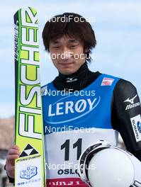 11.03.2012, Oslo, Norway (NOR):  Yuta Watase (JPN), Fischer - FIS world cup ski jumping, individual HS134, Oslo (NOR). www.nordicfocus.com.Â© Laiho/NordicFocus. Every downloaded picture is fee-liable.