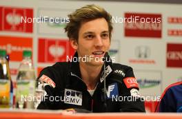 30.12.2012, Oberstdorf, Germany (GER): Gregor Schlierenzauer (AUT), Fischer in the opening press comference of the four hills tournament  - FIS world cup ski jumping, four hills tournament, individual HS137, Oberstdorf (GER). www.nordicfocus.com. © Laiho/NordicFocus. Every downloaded picture is fee-liable.