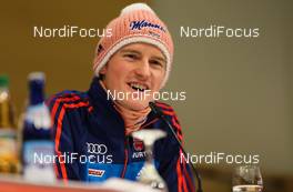 30.12.2012, Oberstdorf, Germany (GER): Severin Freund (GER), Fischer in the opening press comference of the four hills tournament  - FIS world cup ski jumping, four hills tournament, individual HS137, Oberstdorf (GER). www.nordicfocus.com. © Laiho/NordicFocus. Every downloaded picture is fee-liable.