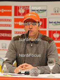 30.12.2012, Oberstdorf, Germany (GER):  Werner Schuster (AUT), the trainer of team Germany in the opening press comference of the four hills tournament - FIS world cup ski jumping, four hills tournament, individual HS137, Oberstdorf (GER). www.nordicfocus.com. © Laiho/NordicFocus. Every downloaded picture is fee-liable.