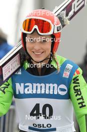 09.03.2012, Oslo, Norway (NOR): Melanie Faisst (GER), Elan, Adidas - FIS world cup ski jumping ladies, individual HS106, Oslo (NOR). www.nordicfocus.com. © Hemmersbach/NordicFocus. Every downloaded picture is fee-liable.