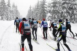 08.01.2012, Liberec, Czech Republic (CZE): slower racers after the start - FIS Marathon Cup Jizerska Padesatka, Liberec (CZE). www.nordicfocus.com. © Susanka/NordicFocus. Every downloaded picture is fee-liable.