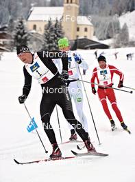 21.01.2012, Lienz, Austria (AUT): Stanislav Rezac (CZE), Swix, Madshus, ahead of Jerry Ahrlin (SWE), Madshus, Team Xtra personell and Martin Sutter (AUT), Fischer, Skinfit - Worldloppet Dolomitenlauf Classic Race, Lienz (AUT). www.nordicfocus.com. © Felgenhauer/NordicFocus. Every downloaded picture is fee-liable.