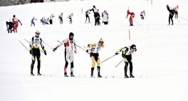 21.01.2012, Lienz, Austria (AUT): l-r: Jiri Rocarek (CZE), Fischer, Vincenc Villarubla (ESP), Salomon, Fischer, Swix, Bruno Debertolis (ITA), Fischer, Benjamin Seifert (GER), Fischer - Worldloppet Dolomitenlauf Classic Race, Lienz (AUT). www.nordicfocus.com. © Felgenhauer/NordicFocus. Every downloaded picture is fee-liable.