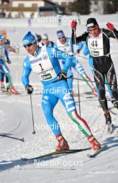 22.01.2012, Lienz, Austria (AUT): Fabio Santus (ITA), Alpina, Fischer, ahead of Toni Livers (SUI), Rossignol, Swix - FIS Marathon Cup Dolomitenlauf, Lienz (AUT). www.nordicfocus.com. © Felgenhauer/NordicFocus. Every downloaded picture is fee-liable.