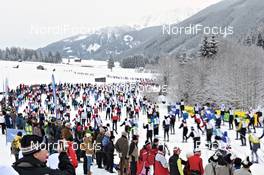 21.01.2012, Lienz, Austria (AUT): start of the race - Worldloppet Dolomitenlauf Classic Race, Lienz (AUT). www.nordicfocus.com. © Felgenhauer/NordicFocus. Every downloaded picture is fee-liable.
