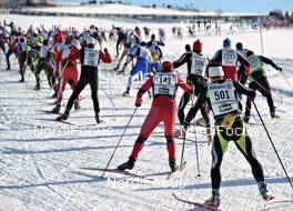 22.01.2012, Lienz, Austria (AUT): a long row of racers in the uphill - FIS Marathon Cup Dolomitenlauf, Lienz (AUT). www.nordicfocus.com. © Felgenhauer/NordicFocus. Every downloaded picture is fee-liable.