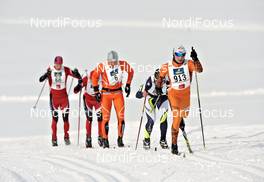 21.01.2012, Lienz, Austria (AUT): a chasing group - Worldloppet Dolomitenlauf Classic Race, Lienz (AUT). www.nordicfocus.com. © Felgenhauer/NordicFocus. Every downloaded picture is fee-liable.