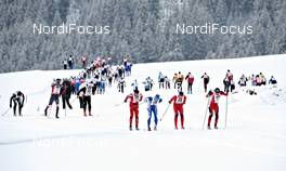 21.01.2012, Lienz, Austria (AUT): racers in different directions - Worldloppet Dolomitenlauf Classic Race, Lienz (AUT). www.nordicfocus.com. © Felgenhauer/NordicFocus. Every downloaded picture is fee-liable.