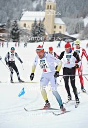 21.01.2012, Lienz, Austria (AUT): a chasing group - Worldloppet Dolomitenlauf Classic Race, Lienz (AUT). www.nordicfocus.com. © Felgenhauer/NordicFocus. Every downloaded picture is fee-liable.
