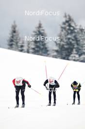 28.01.2012, Tannheimer Tal - Bad Hindelang, Austria (AUT) - Germany (GER): the chasing group in the downhill - Skitrail Tannheimertal, Bad Hindelang (GER). www.nordicfocus.com. © Felgenhauer/NordicFocus. Every downloaded picture is fee-liable.