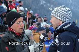 29.01.2012, Val di Fassa / Val di Fiemme , Italy (ITA): Odd Bjoern Hjelmeset (NOR) gives an interview to TV2 Norways - FIS Marathon Cup Marcialonga, Val di Fassa / Val di Fiemme (ITA). www.nordicfocus.com. © Hemmersbach/NordicFocus. Every downloaded picture is fee-liable.