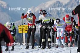 05.02.2012, Oberammergau, Germany (GER): the chasing group - FIS Marathon Cup Koenig Ludwig Lauf, Oberammergau (GER). www.nordicfocus.com. © Felgenhauer/NordicFocus. Every downloaded picture is fee-liable.