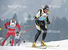 11.-12.02.2012, St. Johann, Austria (AUT): slower racers on the way down to St. Johann - Int. Tiroler Koasalauf, St. Johann (AUT). www.nordicfocus.com. © Felgenhauer/NordicFocus. Every downloaded picture is fee-liable.