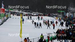 19.02.2012, Tartu, Estonia (EST):  event feature, skiers run to reserve the first start places - FIS Marathon Cup Tartumarathon, Tartu (EST). www.nordicfocus.com. Â© Laiho/NordicFocus. Every downloaded picture is fee-liable.