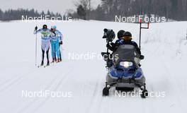 19.02.2012, Tartu, Estonia (EST): TV-snow mobile and a chasing group  - FIS Marathon Cup Tartumarathon, Tartu (EST). www.nordicfocus.com. Â© Laiho/NordicFocus. Every downloaded picture is fee-liable.