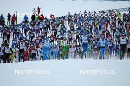 25.02.2012, Lahti, Finland (FIN): mass start of the elite group  - FIS Marathon Cup Finlandia Hiihto, Lahti (FIN). www.nordicfocus.com. Â© Veltheim/NordicFocus. Every downloaded picture is fee-liable.