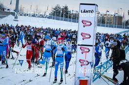 25.02.2012, Lahti, Finland (FIN):  skiers preparing for the start - FIS Marathon Cup Finlandia Hiihto, Lahti (FIN). www.nordicfocus.com. Â© Veltheim/NordicFocus. Every downloaded picture is fee-liable.