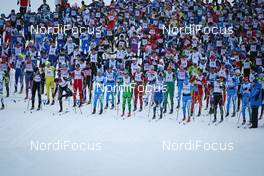 25.02.2012, Lahti, Finland (FIN):  the first start group preparing to the start - FIS Marathon Cup Finlandia Hiihto, Lahti (FIN). www.nordicfocus.com. Â© Veltheim/NordicFocus. Every downloaded picture is fee-liable.