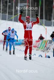 25.02.2012, Lahti, Finland (FIN): the winner Martin Koukal (CZE), Skinfit, Atomic, One Way  - FIS Marathon Cup Finlandia Hiihto, Lahti (FIN). www.nordicfocus.com. Â© Veltheim/NordicFocus. Every downloaded picture is fee-liable.