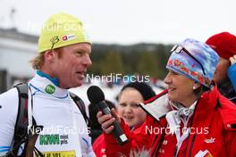 17.03.2012, Rena, Norway (NOR):  Bjoern Daehlie (NOR) in interview - FIS Marathon Cup Birkebeinerrennet, Rena (NOR). www.nordicfocus.com.© Laiho/NordicFocus. Every downloaded picture is fee-liable.