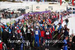 17.03.2012, Rena, Norway (NOR):  lots of skiers after the finish - FIS Marathon Cup Birkebeinerrennet, Rena (NOR). www.nordicfocus.com.© Laiho/NordicFocus. Every downloaded picture is fee-liable.