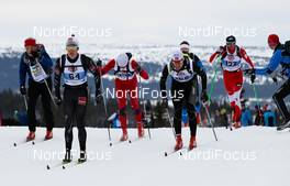 17.03.2012, Rena, Norway (NOR): Odd-Bjoearn Hjelmeset on the right side of the group - FIS Marathon Cup Birkebeinerrennet, Rena (NOR). www.nordicfocus.com.© Veltheim/NordicFocus. Every downloaded picture is fee-liable.