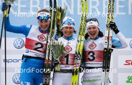 17.03.2012, Rena, Norway (NOR):  (l-r) Stephanie Santer (ITA), Fischer, Rottefella, Seraina Boner (SUI), Team Exspirit, Fischer, One Way, Rottefella and Jenny Hansson (SWE), Team Exspirit, Fischer, Leki - FIS Marathon Cup Birkebeinerrennet, Rena (NOR). www.nordicfocus.com.© Laiho/NordicFocus. Every downloaded picture is fee-liable.