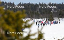 17.03.2012, Rena, Norway (NOR): Group of slower skiers near Sjusjoen - FIS Marathon Cup Birkebeinerrennet, Rena (NOR). www.nordicfocus.com.© Veltheim/NordicFocus. Every downloaded picture is fee-liable.