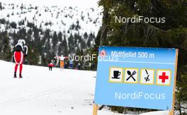 17.03.2012, Rena, Norway (NOR): Sign beside the track - FIS Marathon Cup Birkebeinerrennet, Rena (NOR). www.nordicfocus.com.© Veltheim/NordicFocus. Every downloaded picture is fee-liable.
