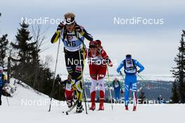 17.03.2012, Rena, Norway (NOR): Jens Eriksson (SWE), Fischer, Swix, Salomon followed by Kristian Tettli Rennemo (NOR), Fischer, One Way, Alpina, Rottefella, Swix  - FIS Marathon Cup Birkebeinerrennet, Rena (NOR). www.nordicfocus.com.© Veltheim/NordicFocus. Every downloaded picture is fee-liable.