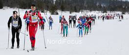 17.03.2012, Rena, Norway (NOR): Slower skiers near Sjusjoen  - FIS Marathon Cup Birkebeinerrennet, Rena (NOR). www.nordicfocus.com.© Veltheim/NordicFocus. Every downloaded picture is fee-liable.