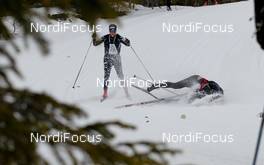 17.03.2012, Rena, Norway (NOR): Fallen skier on a fast downhill  - FIS Marathon Cup Birkebeinerrennet, Rena (NOR). www.nordicfocus.com.© Veltheim/NordicFocus. Every downloaded picture is fee-liable.