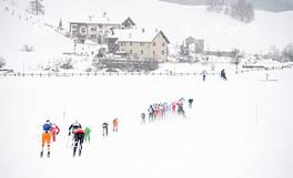 14.12.2012, Livigno, Italy (ITA): leading group on the way out of the stadium - Skimarathon La Sgambeda Classic, Livigno (ITA). www.nordicfocus.com. © Felgenhauer/NordicFocus. Every downloaded picture is fee-liable.