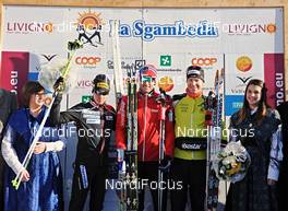16.12.2012, Livigno, Italy (ITA): l-r: Matti Heikkinen (FIN), Petter Northug (NOR), Toni LIvers (SUI) - FIS Marathon Cup La Sgambeda, Livigno (ITA). www.nordicfocus.com. © Felgenhauer/NordicFocus. Every downloaded picture is fee-liable.