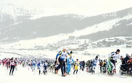14.12.2012, Livigno, Italy (ITA): start with Livigno in the background - Skimarathon La Sgambeda Classic, Livigno (ITA). www.nordicfocus.com. © Felgenhauer/NordicFocus. Every downloaded picture is fee-liable.