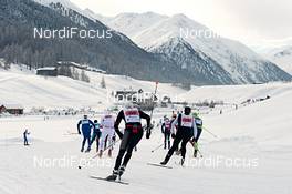 16.12.2012, Livigno, Italy (ITA): group of slower racers in the first downhill - FIS Marathon Cup La Sgambeda, Livigno (ITA). www.nordicfocus.com. © Felgenhauer/NordicFocus. Every downloaded picture is fee-liable.