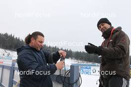 02.01.2013, Oberhof, Germany (GER): Biathlon Feature: SIWIDATA technicians at work - IBU world cup biathlon, training, Oberhof (GER). www.nordicfocus.com. © Manzoni/NordicFocus. Every downloaded picture is fee-liable.