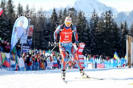 19.01.2013, Antholz, Italy (ITA): Mari Laukkanen (FIN), Fischer, Rottefella, Start - IBU world cup biathlon, pursuit women, Antholz (ITA). www.nordicfocus.com. © Manzoni/NordicFocus. Every downloaded picture is fee-liable.