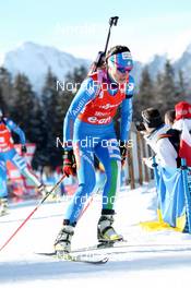 19.01.2013, Antholz, Italy (ITA): Alexia Runggaldier (ITA), Fischer, Rottefella, Leki - IBU world cup biathlon, pursuit women, Antholz (ITA). www.nordicfocus.com. © Manzoni/NordicFocus. Every downloaded picture is fee-liable.