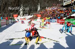 19.01.2013, Antholz, Italy (ITA): Biathlon Feature: exhausted athletes in the finish area - IBU world cup biathlon, pursuit women, Antholz (ITA). www.nordicfocus.com. © Manzoni/NordicFocus. Every downloaded picture is fee-liable.
