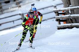 19.01.2013, Antholz, Italy (ITA): Marie Dorin (FRA), Rossignol, Rottefella, OneWay - IBU world cup biathlon, pursuit women, Antholz (ITA). www.nordicfocus.com. © Manzoni/NordicFocus. Every downloaded picture is fee-liable.
