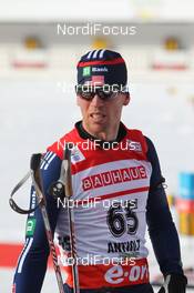 18.01.2013, Antholz, Italy (ITA): Jay Hakkinen (USA), Rossignol, Rottefella, Swix, adidas - IBU world cup biathlon, sprint men, Antholz (ITA). www.nordicfocus.com. © Manzoni/NordicFocus. Every downloaded picture is fee-liable.